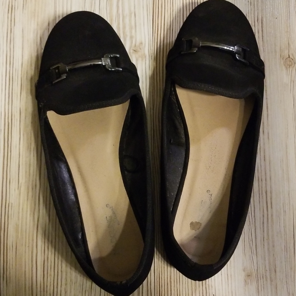 Black Flat slip ons